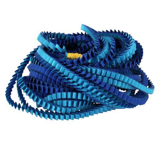 Blue pleat satin necklace
